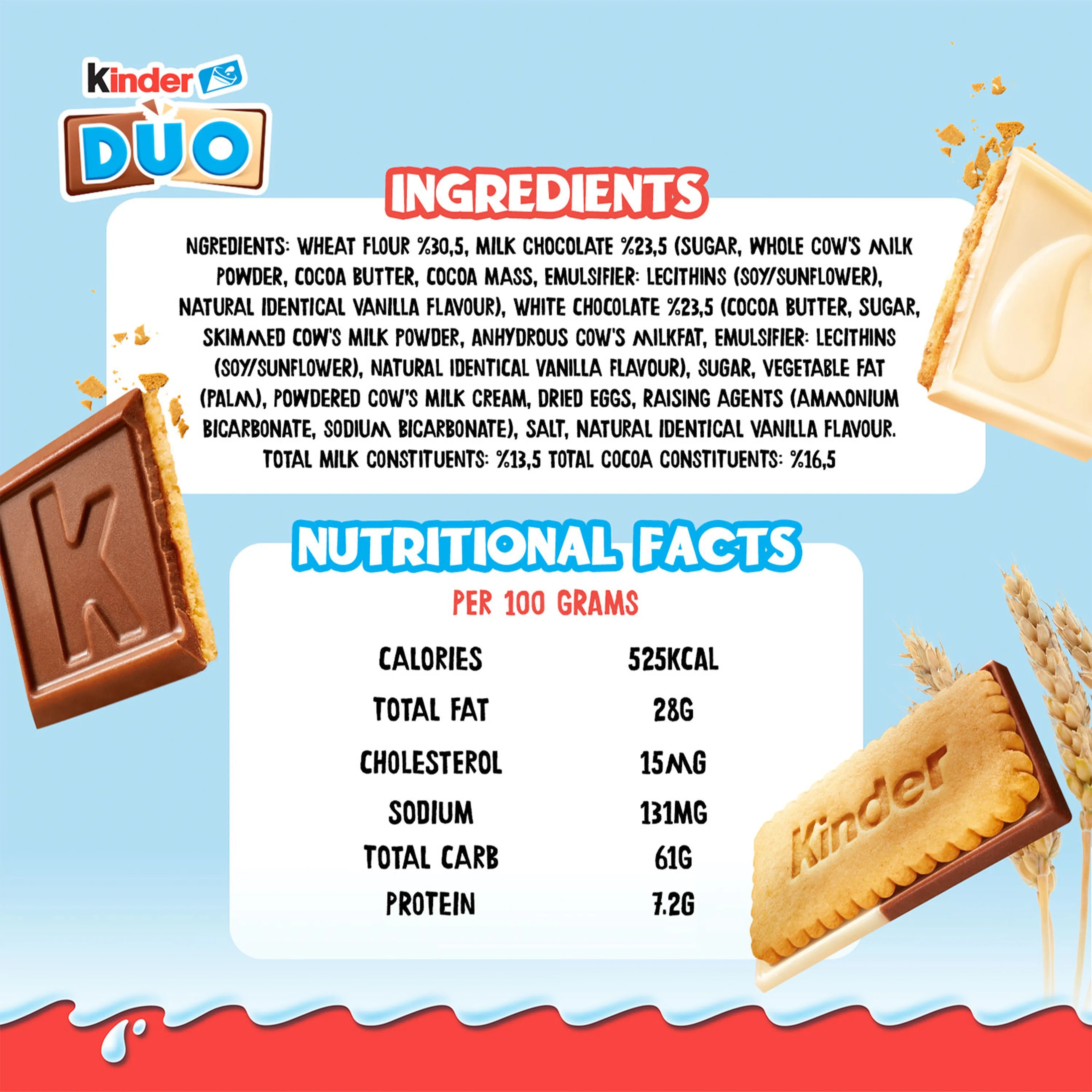 Kinder Duo Chocolate Biscuits 150gm