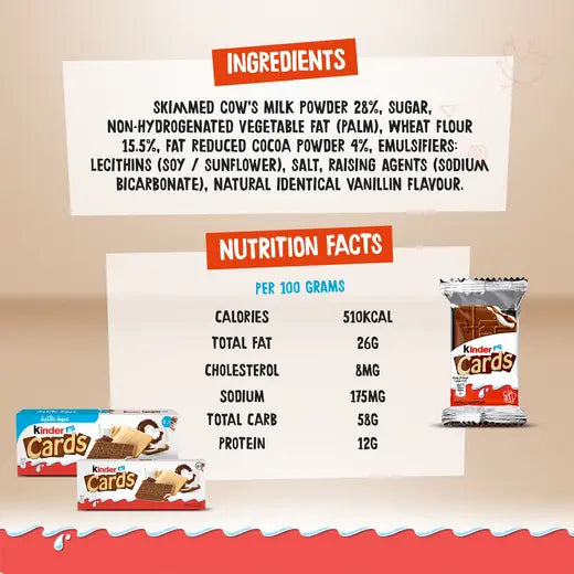 Kinder Cards Wafer Biscuits 128gm