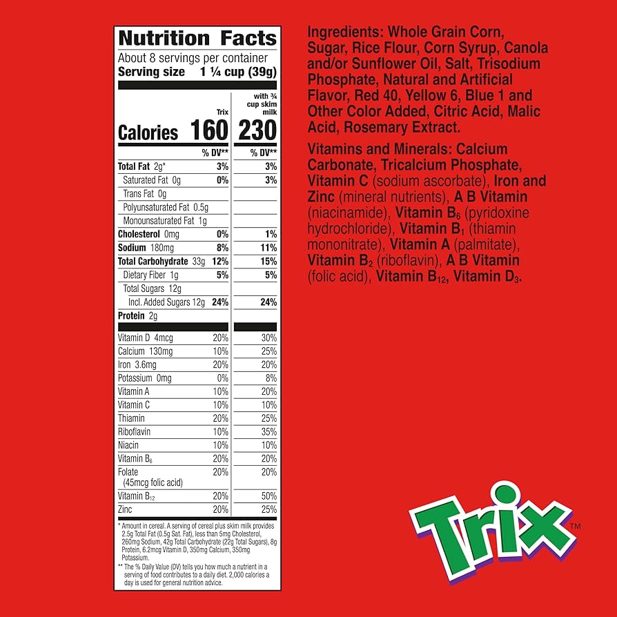 GMI TRIX FRUIT FLAVORED SWEETENED CORN PUFFS 303GM