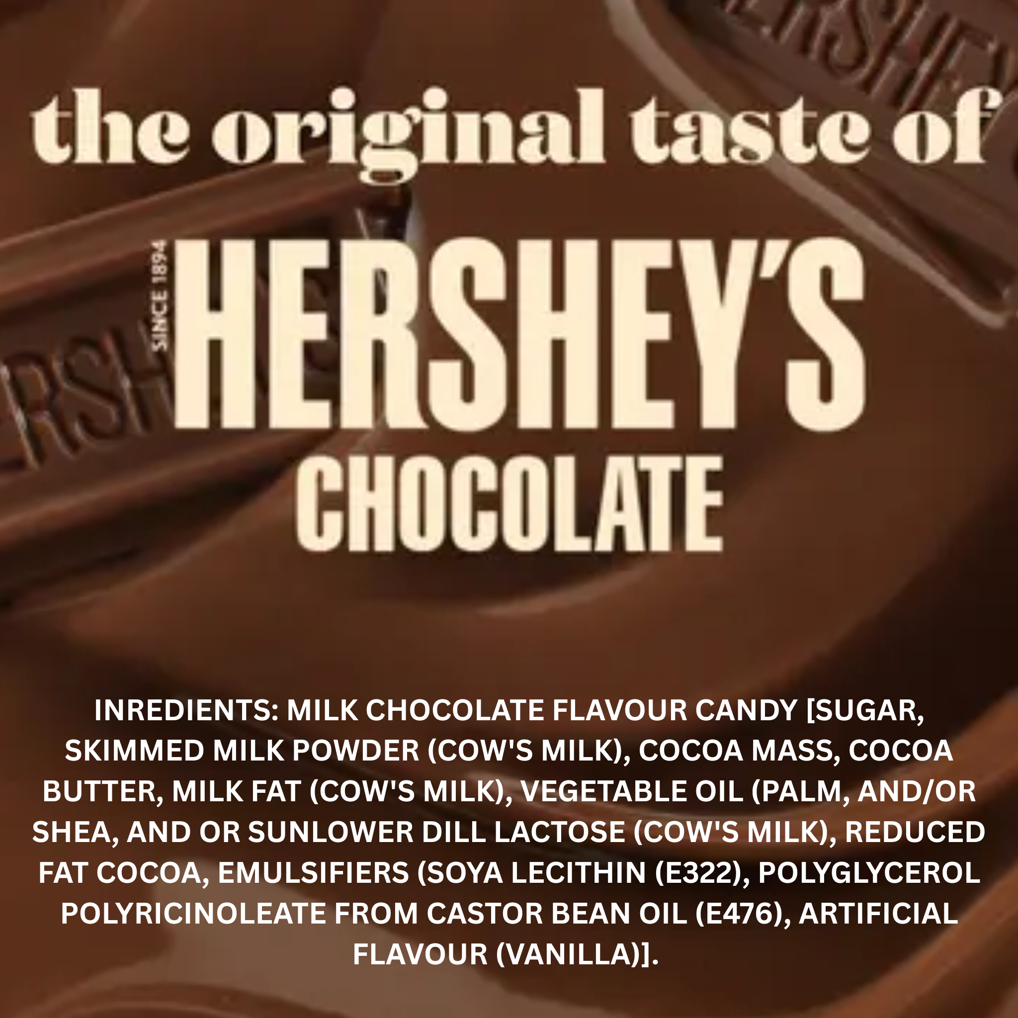 HERSHEY'S MILK CHOCOLATE FLAVOUR 40GM