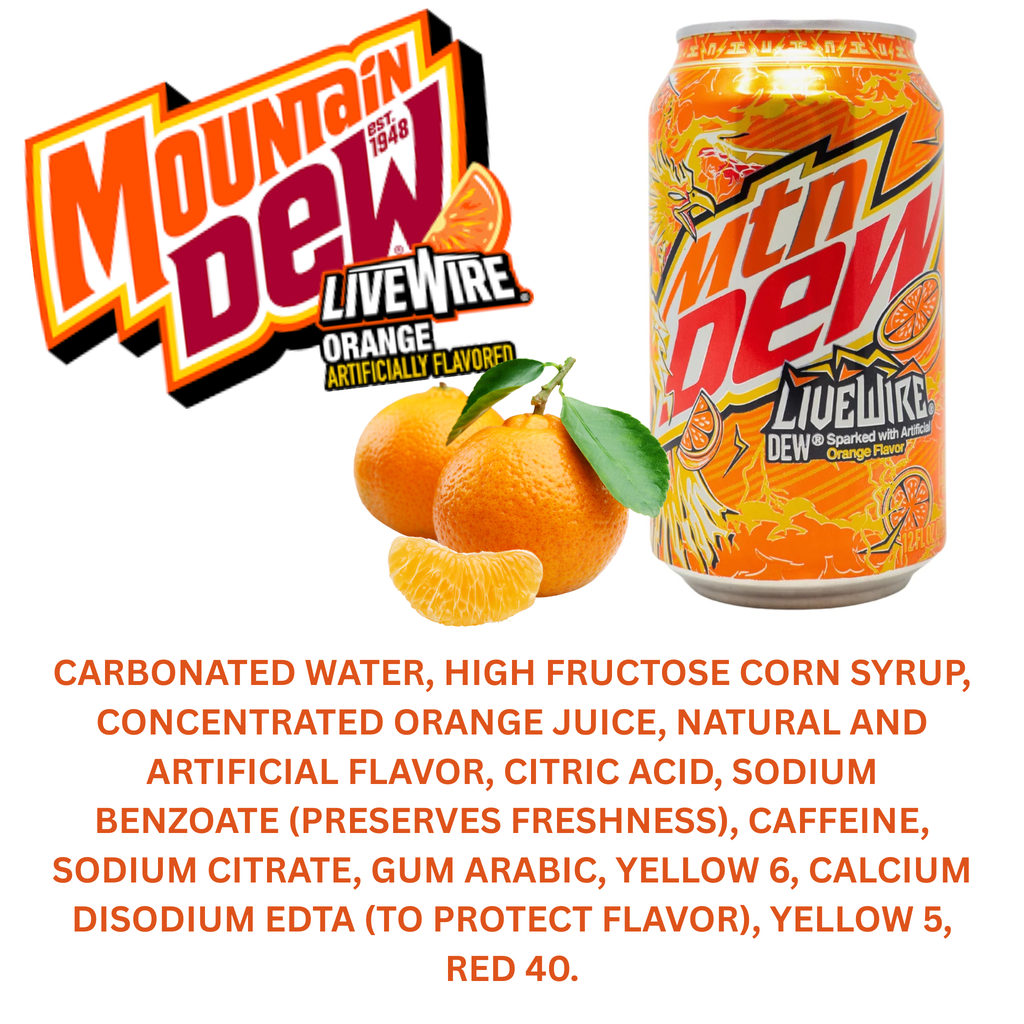MOUNTAIN DEW LIVEWIRE ORANGE 355ML