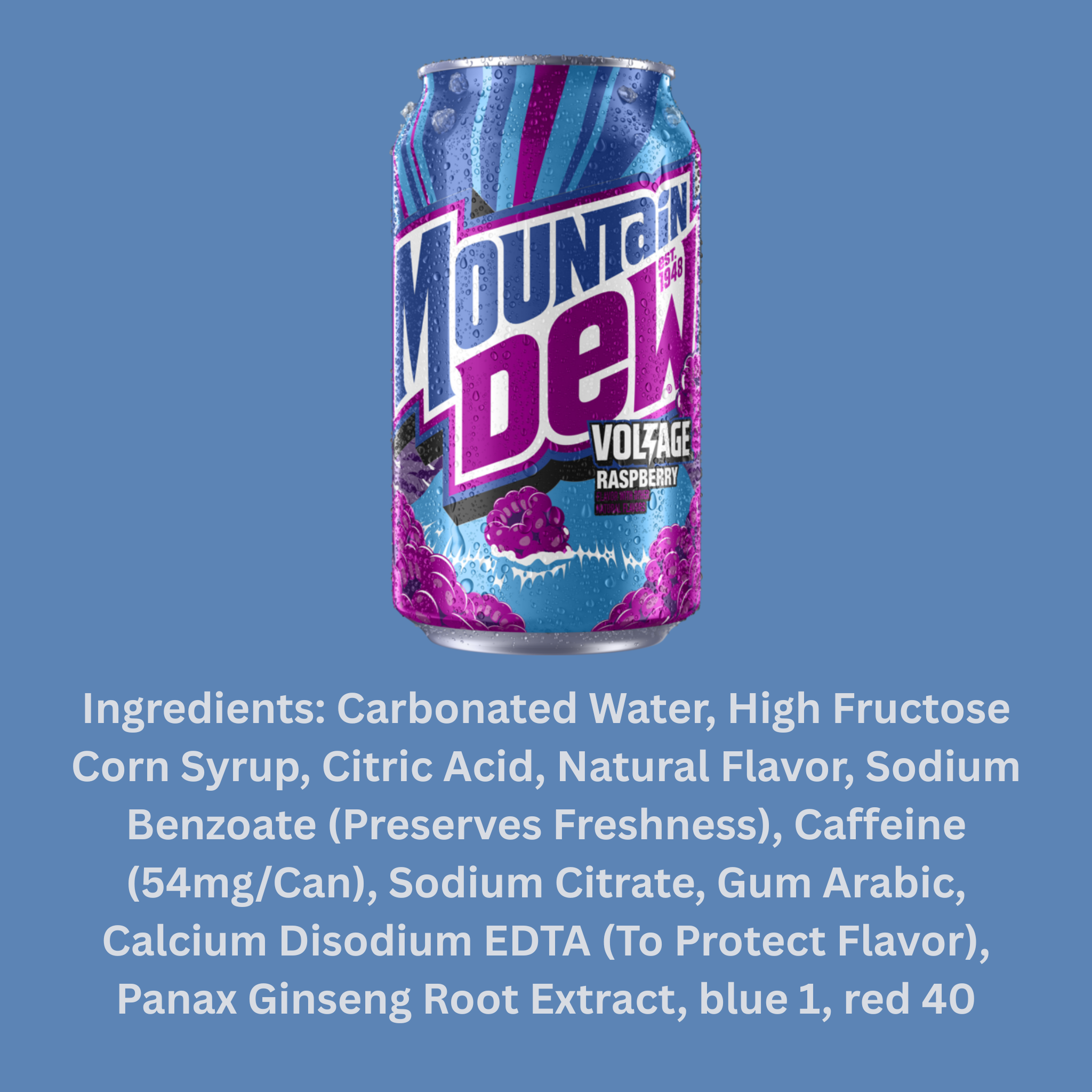 MOUNTAIN DEW VOLTAGE RASPBERRY 355ML