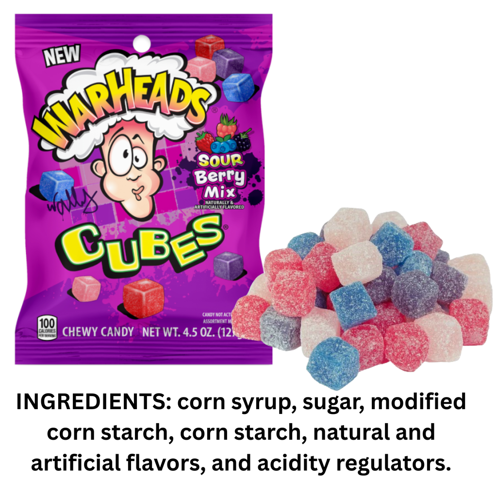 WARHEADS CUBES SOUR BERRY MIX 127GM
