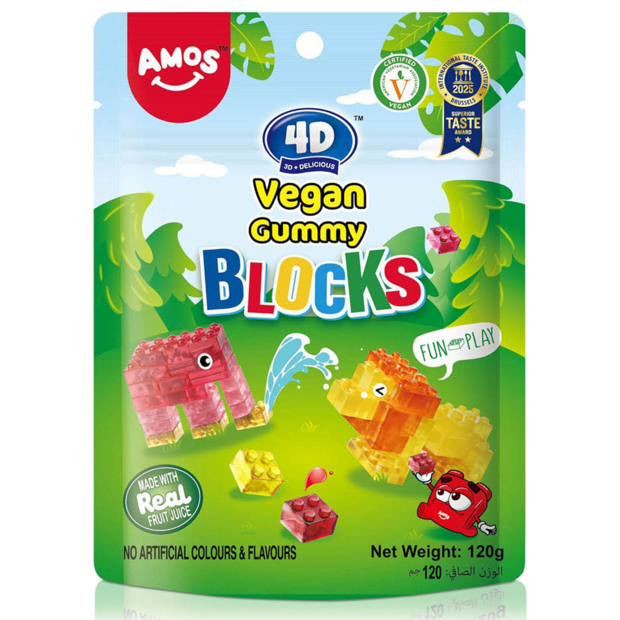 Amos 4D Blocks Vegan Gummy 65gm