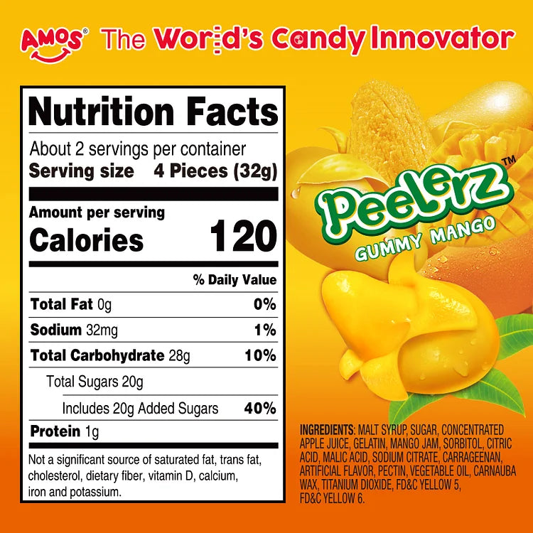 Amos Peelerz Mango Peelable Gummy 65gm