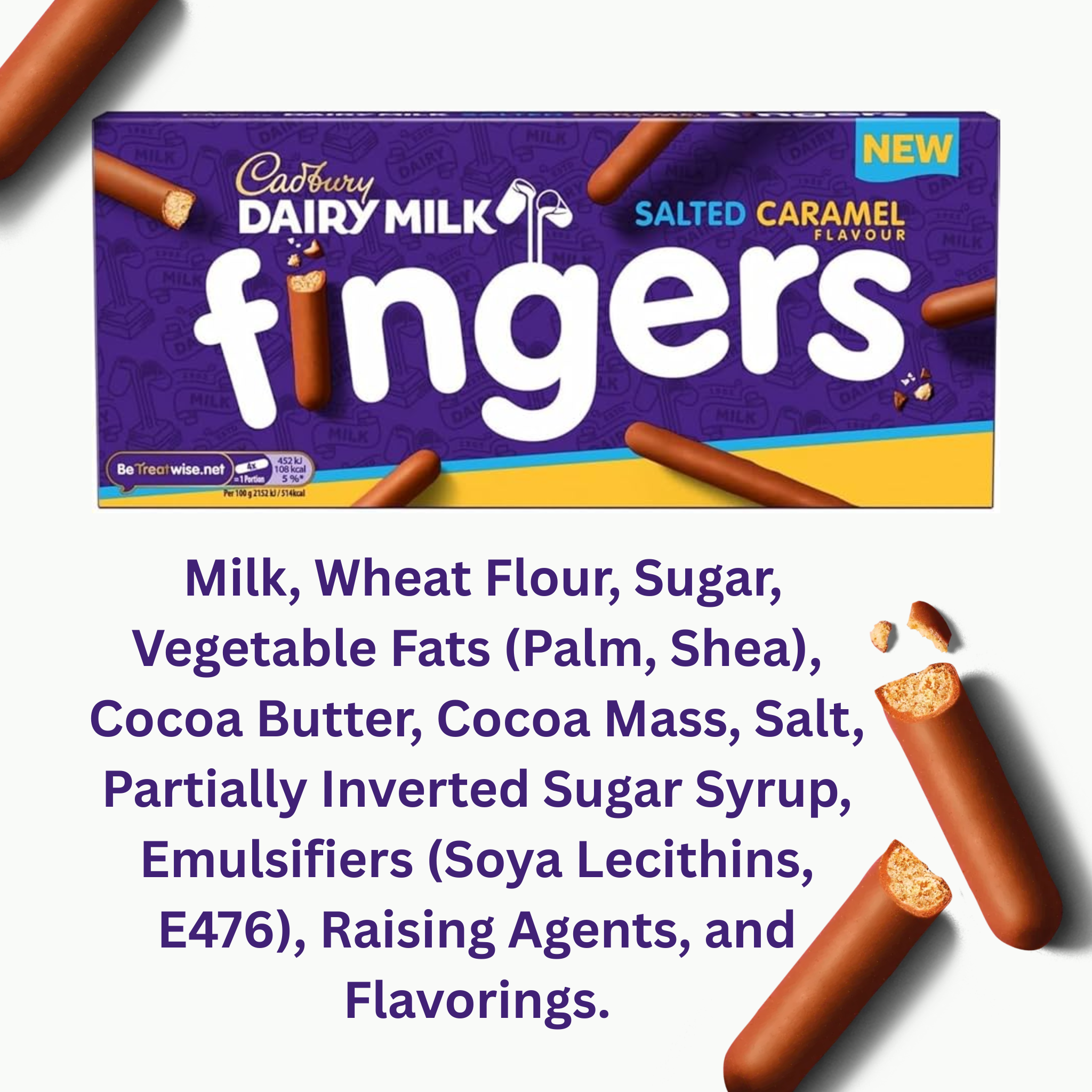 Cadbury Dairy Milk Salted Caramel Chocolate Fingers 114g