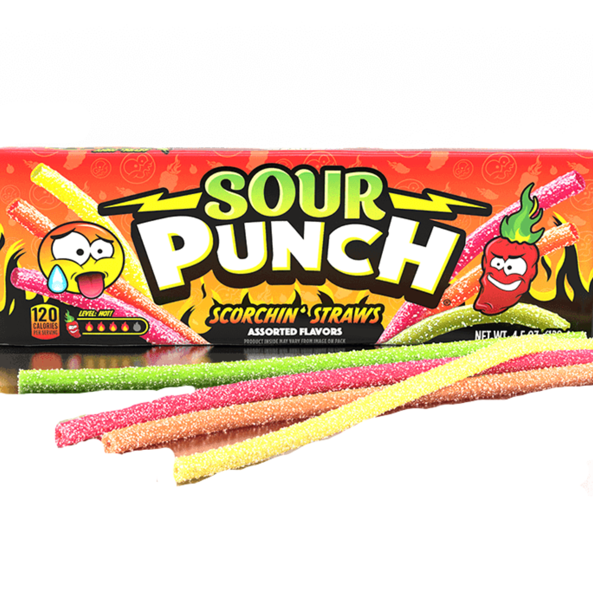 Sour Punch Scorchin Straws 128gm