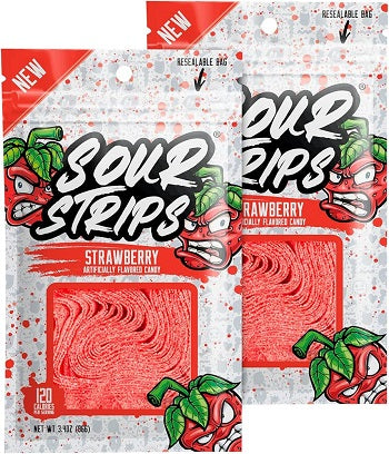 Sour Strips Strawberry Flavor 96gm